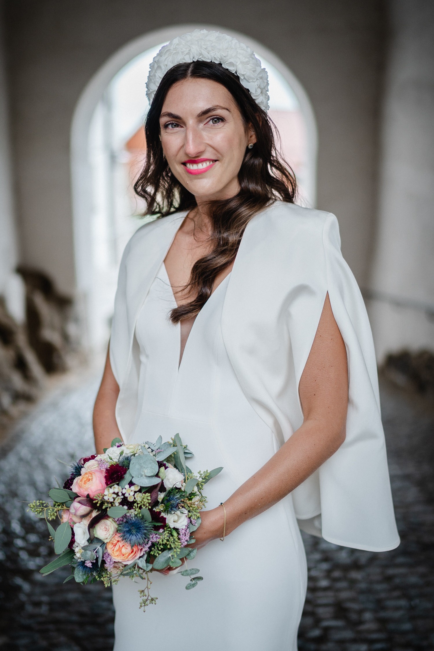 Hochzeit auf der Veste Oberhaus, Paarshooting, Portrait der Braut